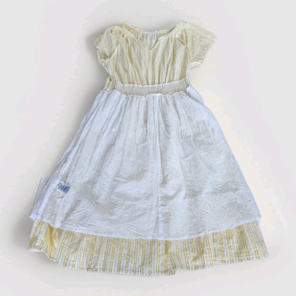 Aventura Dress Womens XL Buttery Yellow White Tiered Lined Skirt Summer Cottage - Picture 13 of 16